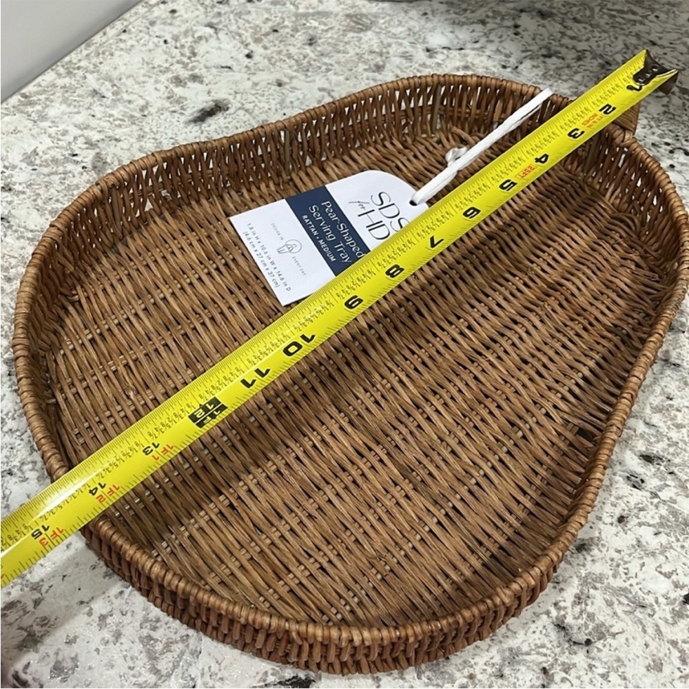 Pear Shaped Rattan Serving Tray πΏππΏ - Picture 5 of 10